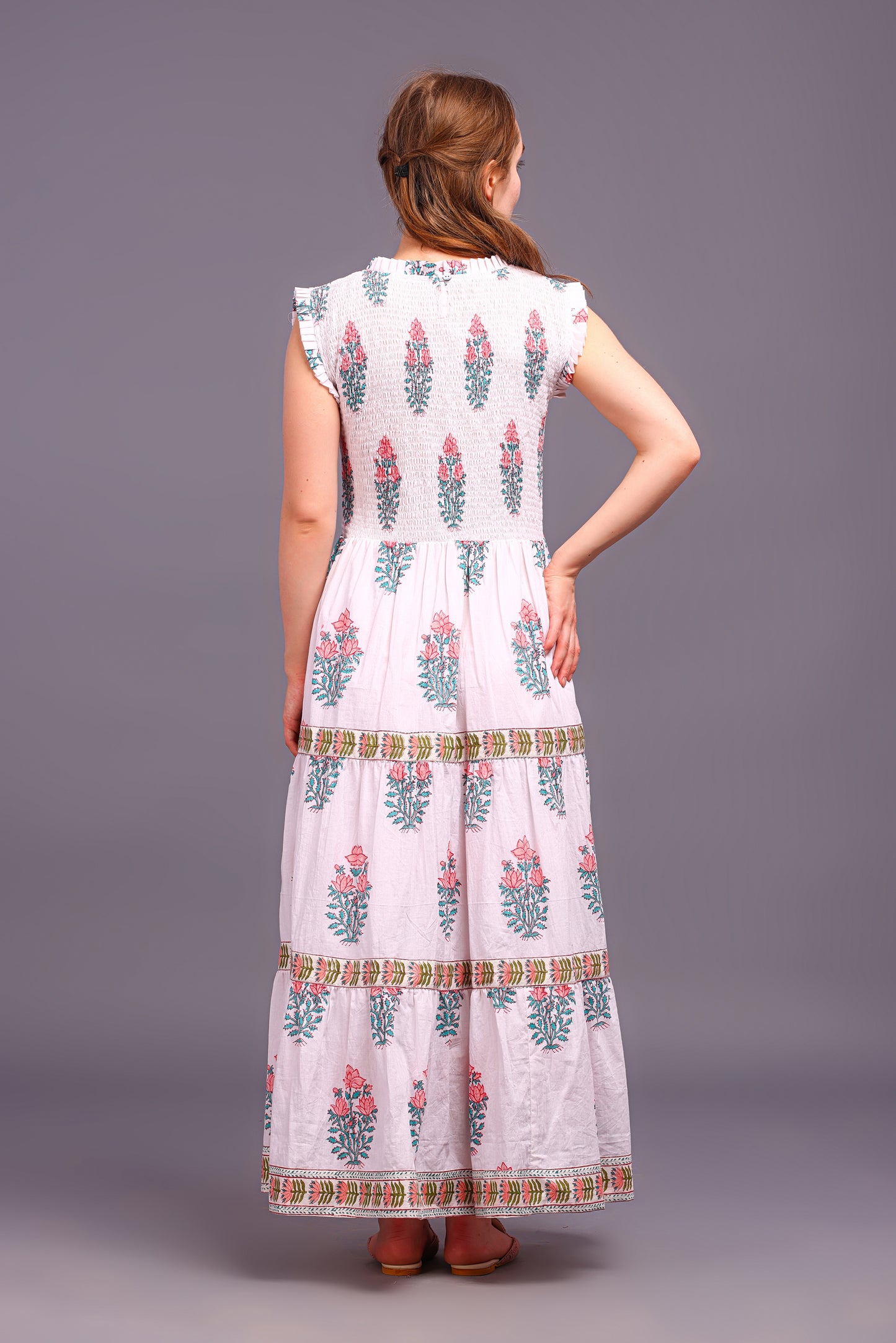Hand Block Printed dress| Summer Dress| Cotton Dress| Floral print| Handmade| Made in India Block Print Dress| Cotton adjustable body dress (Copy)