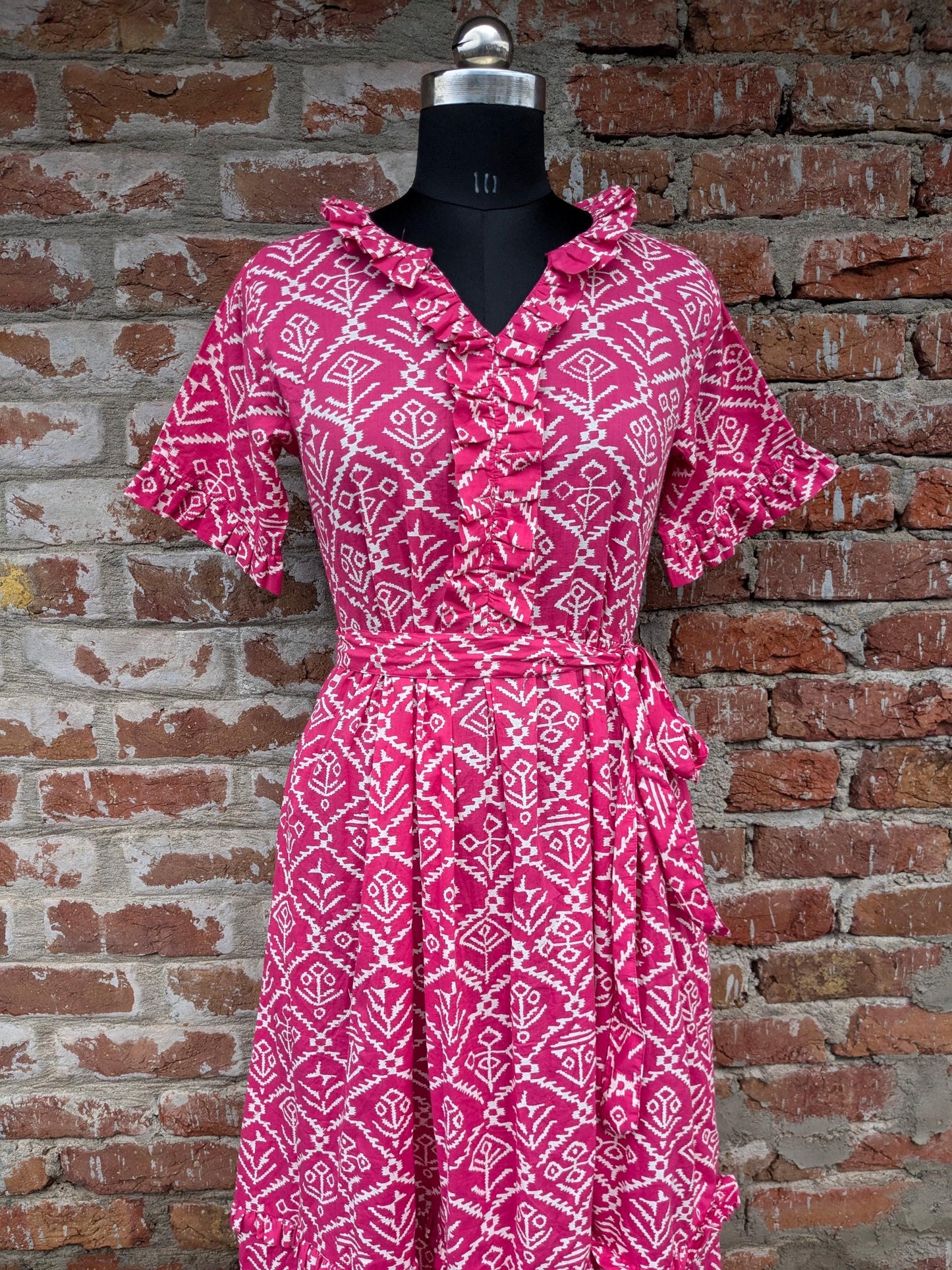 Hand Block Printed dress| Summer Dress| Cotton Dress| Floral print| Handmade| Made in India Block Print Dress, Printed Dress